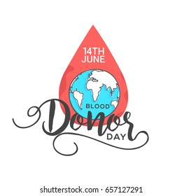 14th June,World Blood donor Day Illustration Of Blood Donation Concept Design.