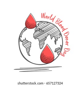 14th June,World Blood donor Day Illustration Of Blood Donation Concept Design.