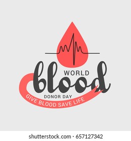 14th June,World Blood donor Day Illustration Of Blood Donation Concept Design.