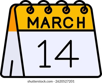 14th of March Line vector Icon Design