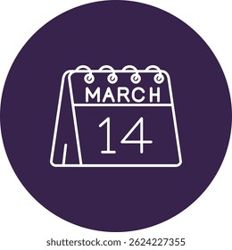 14th of March Line vector Icon Design