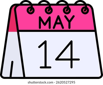 14th of May Line vector Icon Design