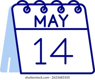 14th of May Line vector Icon Design