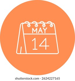 14th of May Line vector Icon Design