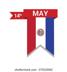 14th may Paraguay independence day Hanging Bunting pennants. Paraguay Day flag. vector illustration