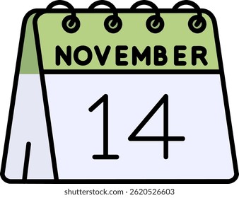 14th of November Line vector Icon Design