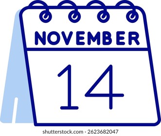 14th of November Line vector Icon Design