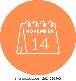 14th of November Line vector Icon Design