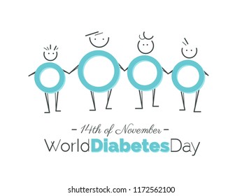 14th of November world diabetes day awareness poster. Vector illustration