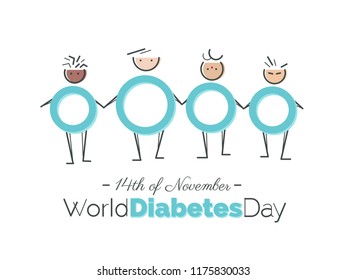 14th of November world diabetes day awareness poster. Vector illustration