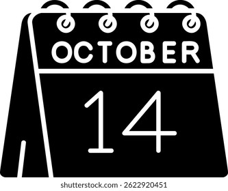 14th of October Line vector Icon Design