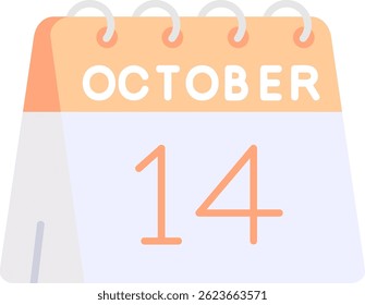 14th of October Line vector Icon Design