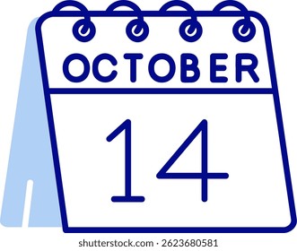 14th of October Line vector Icon Design