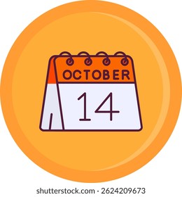 14th of October Line vector Icon Design