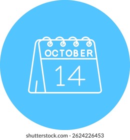 14th of October Line vector Icon Design