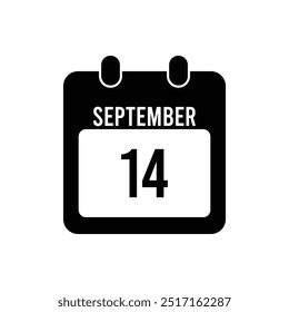  14. September Datum auf einem einzigen Tag Kalender , Tag 14, September Design , auf weißem Hintergrund eps 10.