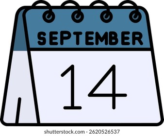 14th of September Line vector Icon Design