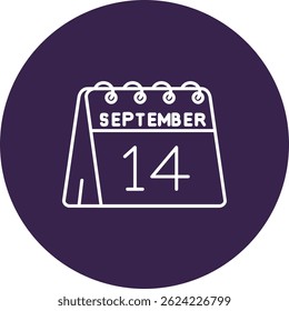 14th of September Line vector Icon Design