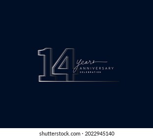 14th years anniversary celebration logotype with linked number. Simple and modern design, vector design for anniversary celebration.