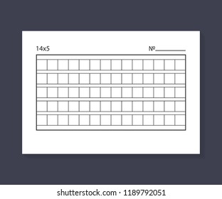 14x5 Squared manuscript paper. Vector stock illustration.