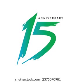 15, 15th Years Anniversary Logo, Vector Template Design element for birthday, invitation, wedding, jubilee and greeting card illustration.