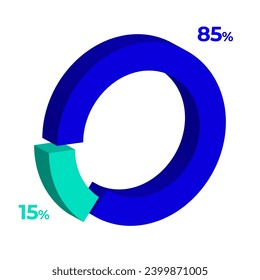15 85 3d donut pie chart illustration eps vector 