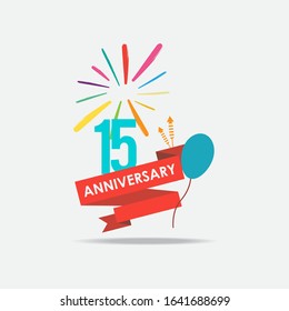 15 anniversary celebration vector concept template design illustration