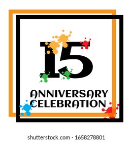 15 anniversary logo vector template. Design for banner, greeting cards or print