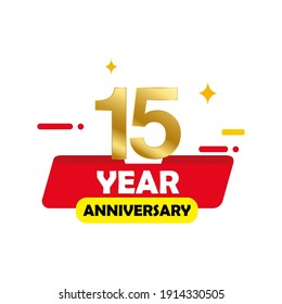 15 anniversary logotype template design for banner, poster, card vector illustrator