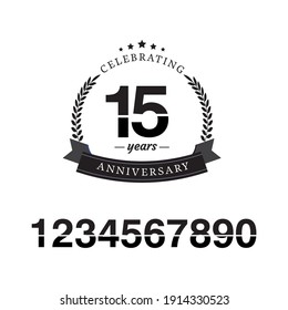 15 anniversary logotype template design for banner, poster, card vector illustrator