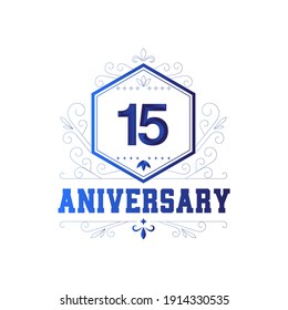 15 anniversary logotype template design for banner, poster, card vector illustrator