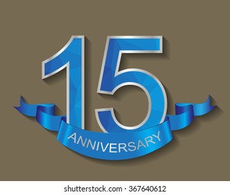 15 anniversary template design.15 years anniversary.Vector illustration.