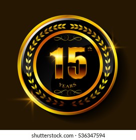 15 anniversary template design.15 years anniversary.Vector illustration.