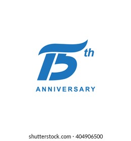 15 anniversary wave logo blue