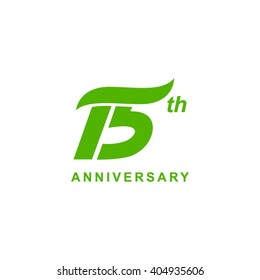 15 anniversary wave logo green