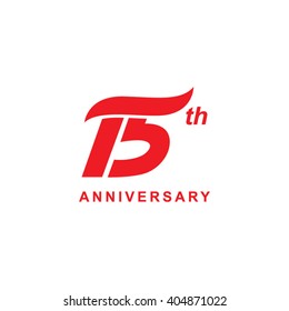 15 anniversary wave logo red