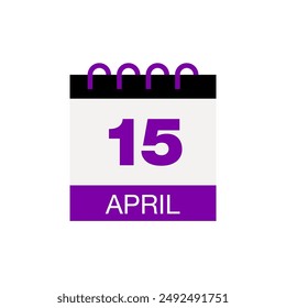 15 april calendar date icon vector eps