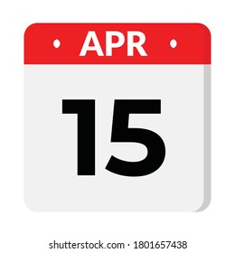 15 April flat style calendar icon
