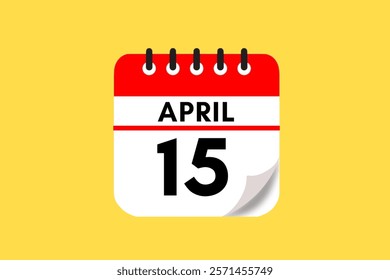 15 April month single day vector, illustration, calendar with maroon, rose and white color background calendar April 15