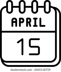 15 April Vector Line Icon Design