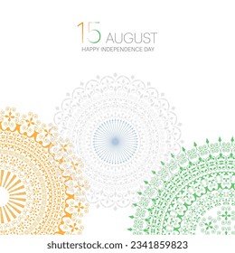 15 August Creative Social Media Post Design with Tricolor Mandala