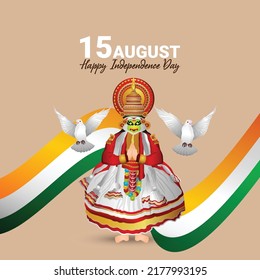 15 august design concept with vector illustration
