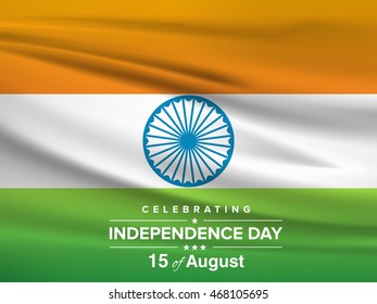 15 August flag vector illustration