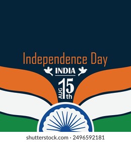 15 august happy independence day of india background design with flag. good for social media post, story, card. print. Fully editable and resizable.