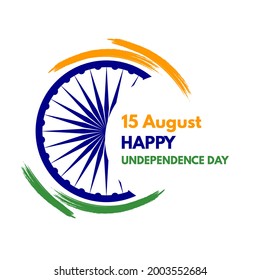 15 August Happy India  Independence Day Holiday Background. Vector Illustration EPS10
