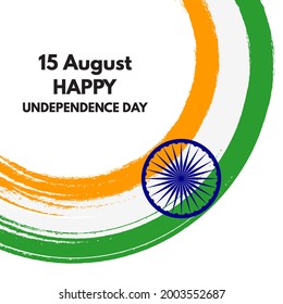 15 August Happy India  Independence Day Holiday Background. Vector Illustration EPS10