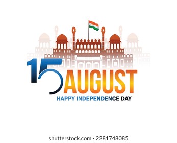 15 august independence day background with red fort