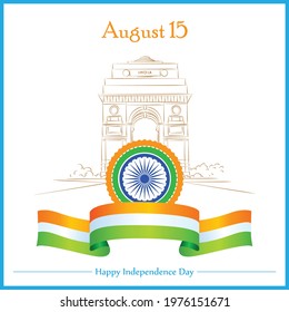 15 august independence day of india vector design