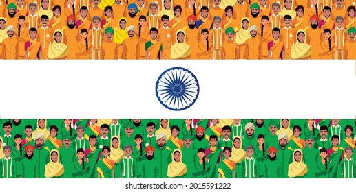 15 de agosto. Tarjeta de felicitación por el Día de la Independencia de India