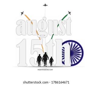 15 august. India independence day celebration background.Greeting card and poster Design. Vector illustration - Vector